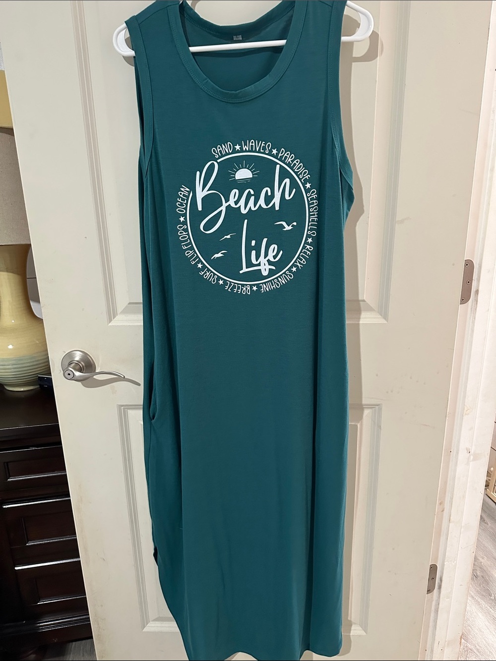 Source Unknown Teal Beach Life Maxi Dress